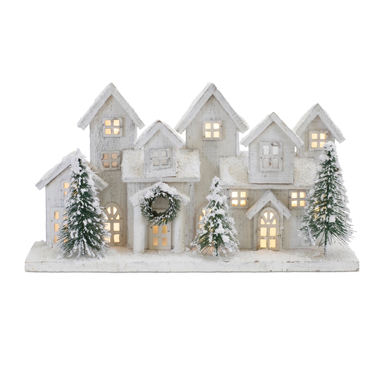 Melrose LED Lighted Flocked Winter Village Christmas Decoration - 17"